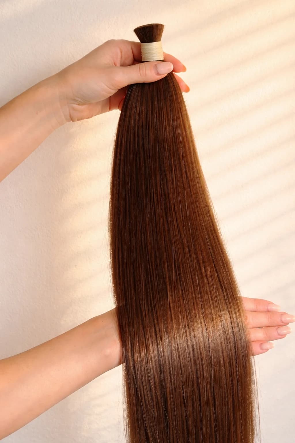 Straight texture hair reference with clean vertical fall